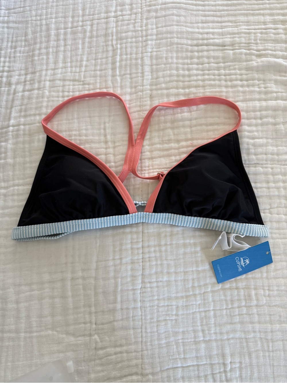 NWT CUPSHE Bubblegum Beach Colorblock Bikini Top Size Medium